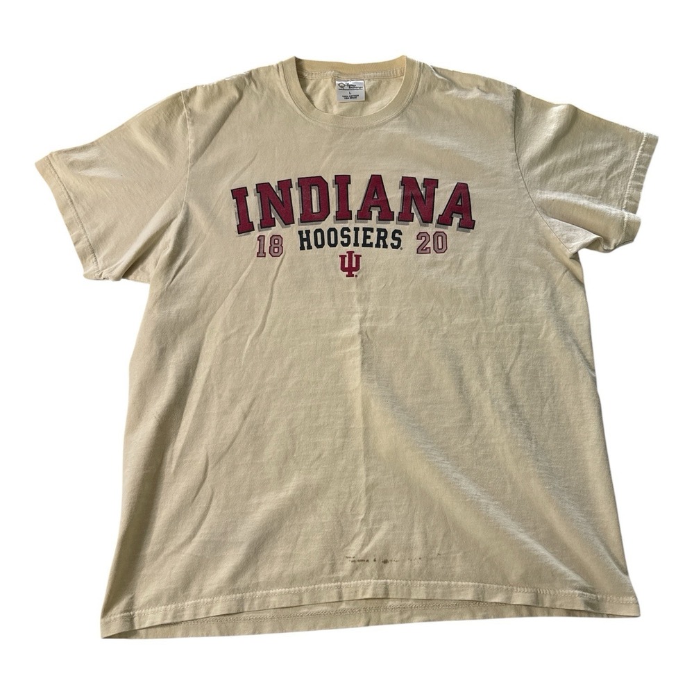 Vintage The Cotton Exchange Indiana Hoosiers T-Shirt Large Cream Made In USA